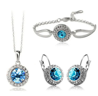 Zircon Jewelry Set – Necklace, Earrings & Bracelet - YAXSO