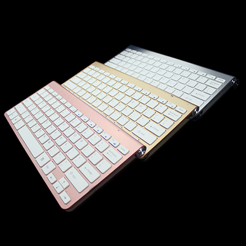 Two-tone gold and rose portable mini wireless keyboard with mouse