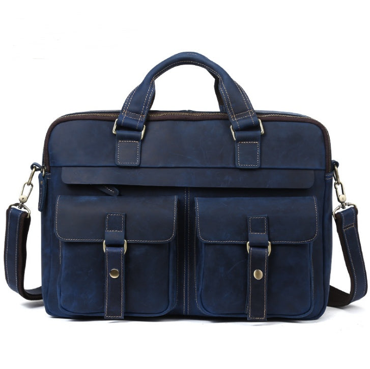 Men's Business Briefcase cowhide Leather