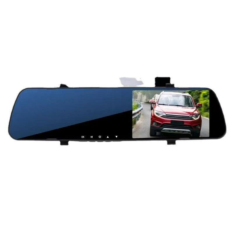 1080P HD Rearview Mirror Dash Cam – Dual Lens Driving Recorder with Loop Recording