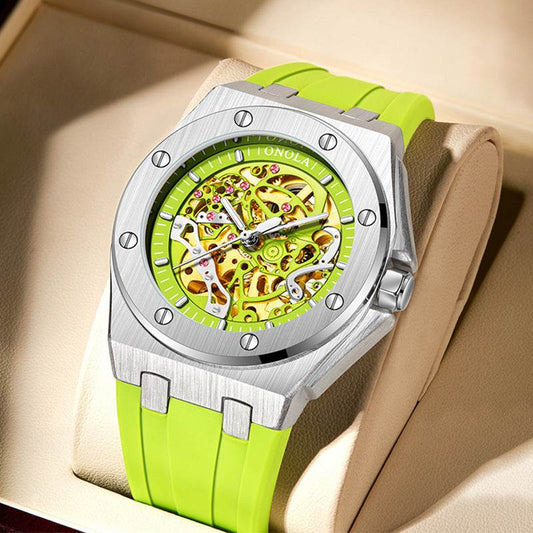 Tape Waterproof Luminous Hollow Automatic Mechanical Watch - YAXSO