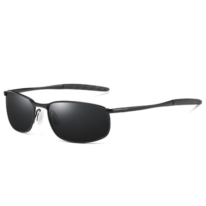 Black sunglasses with a white background