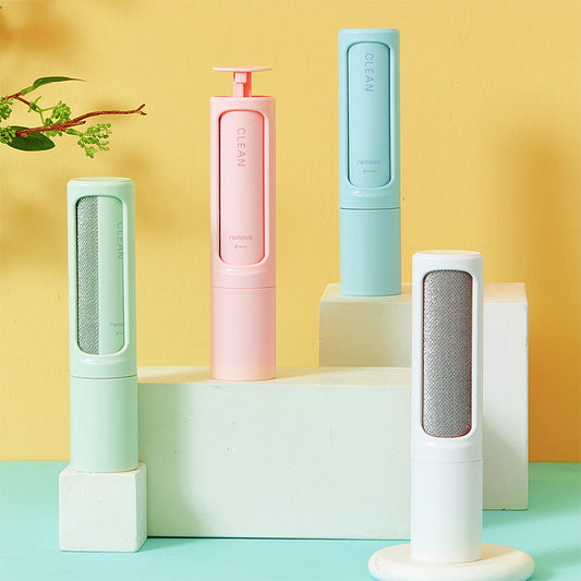 Pastel self-cleaning pet hair remover lint rollers, reusable brush-style rollers
