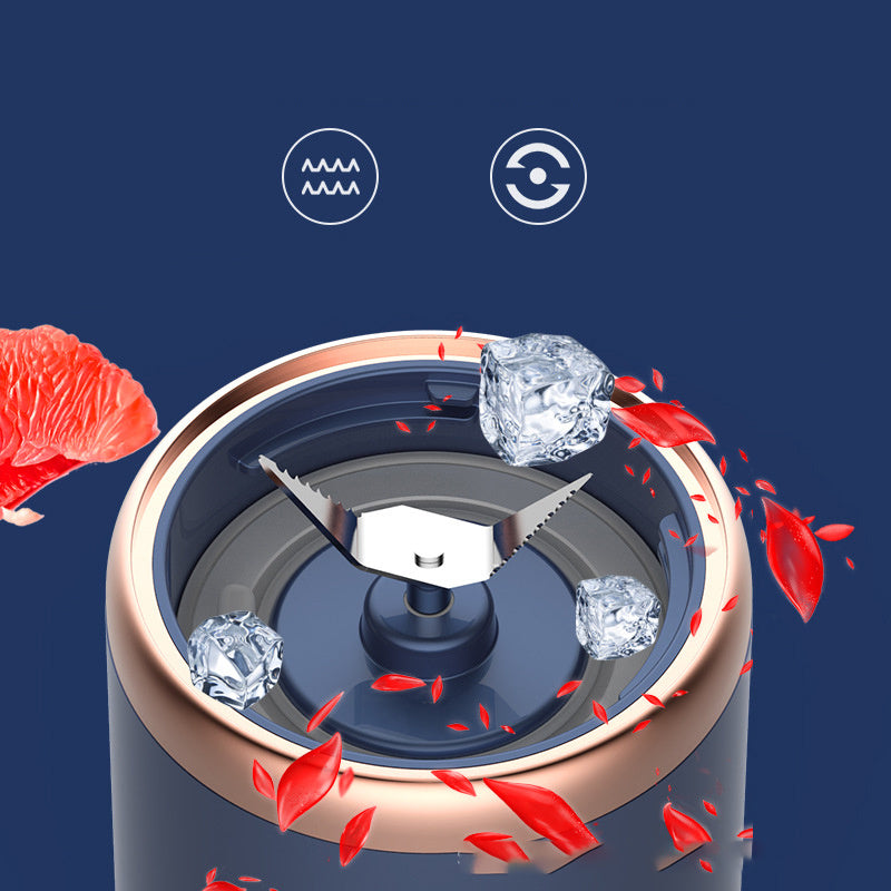 Cocktail mixer with ice cubes and red fruit on a blue background
