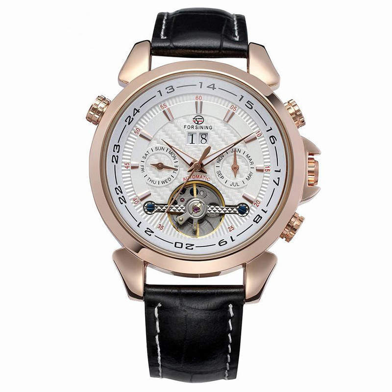 Forsining Men’s Automatic Mechanical Watch – Skeleton Dial