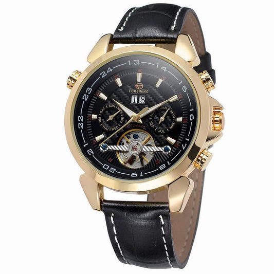 Forsining Men’s Automatic Mechanical Watch – Skeleton Dial