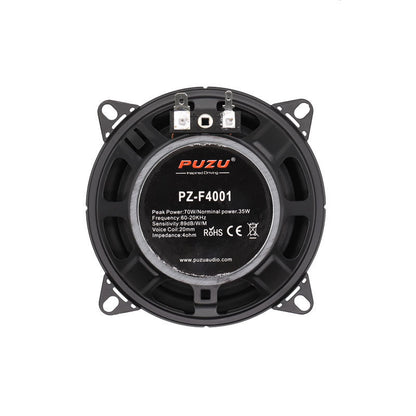 PUZU car speaker with model number PZ-F4001 on a white background