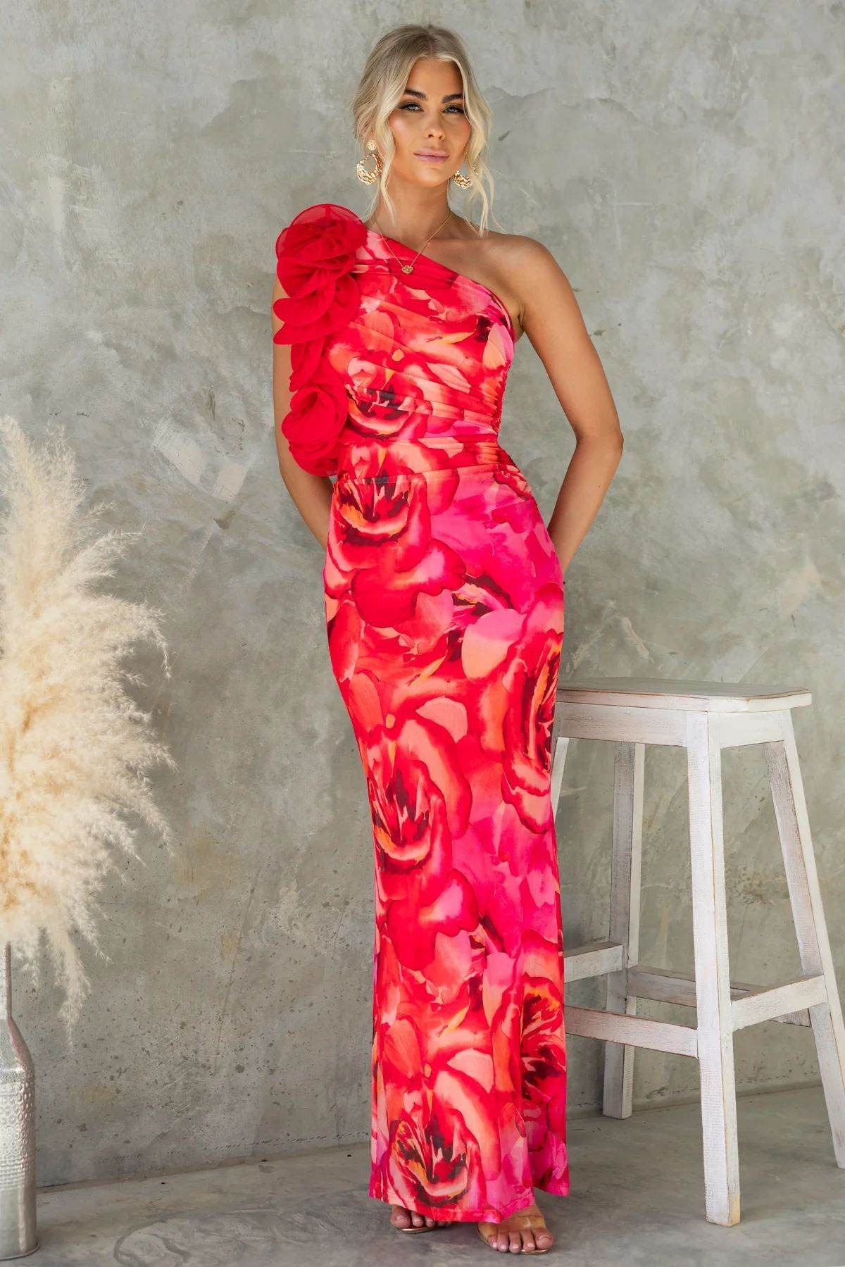 Women's Slim Sleeveless Three-dimensional Flower Dress - YAXSO