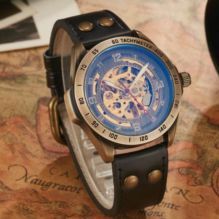 Men's Fashion Hollowed-out Automatic Mechanical Watch - YAXSO