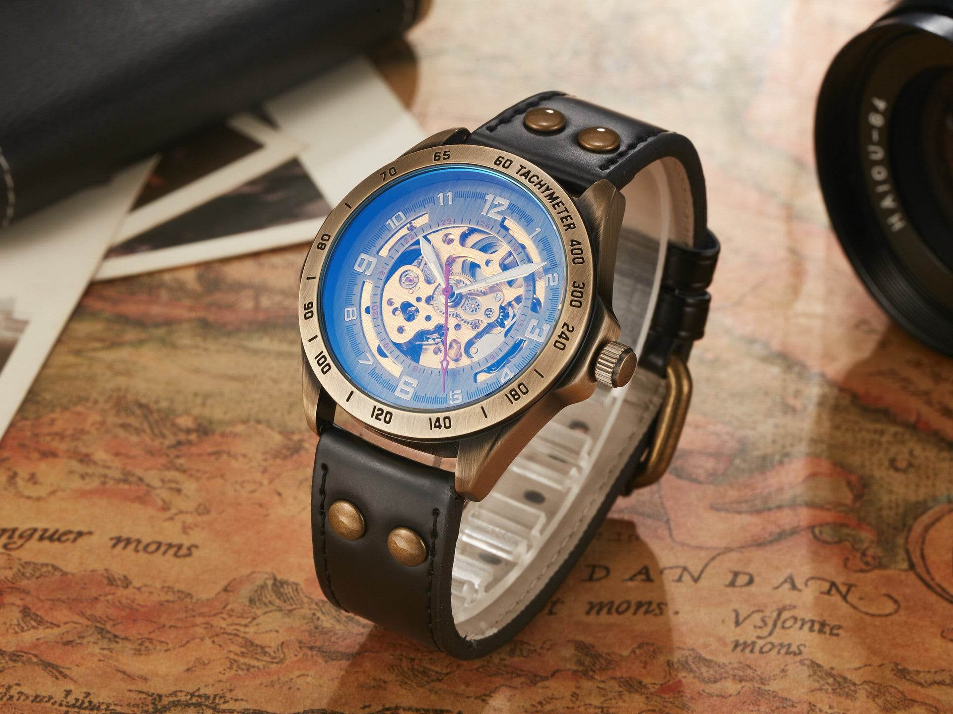 Men's Fashion Hollowed-out Automatic Mechanical Watch - YAXSO