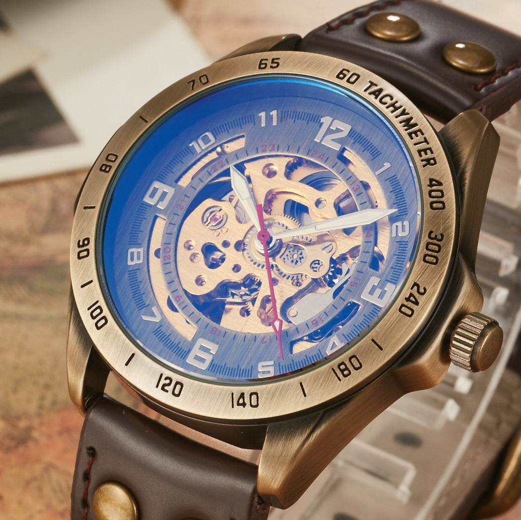 Men's Fashion Hollowed-out Automatic Mechanical Watch - YAXSO