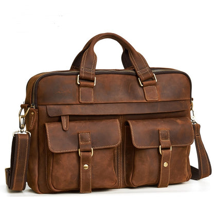 Men's Business Briefcase cowhide Leather