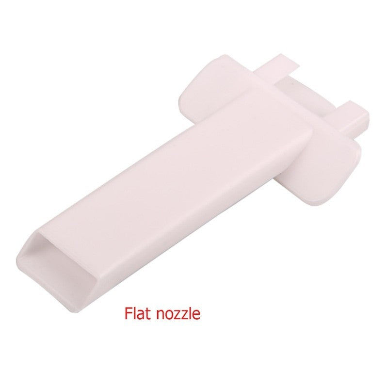 Pink flat nozzle on a white background with 'Flat nozzle' text.