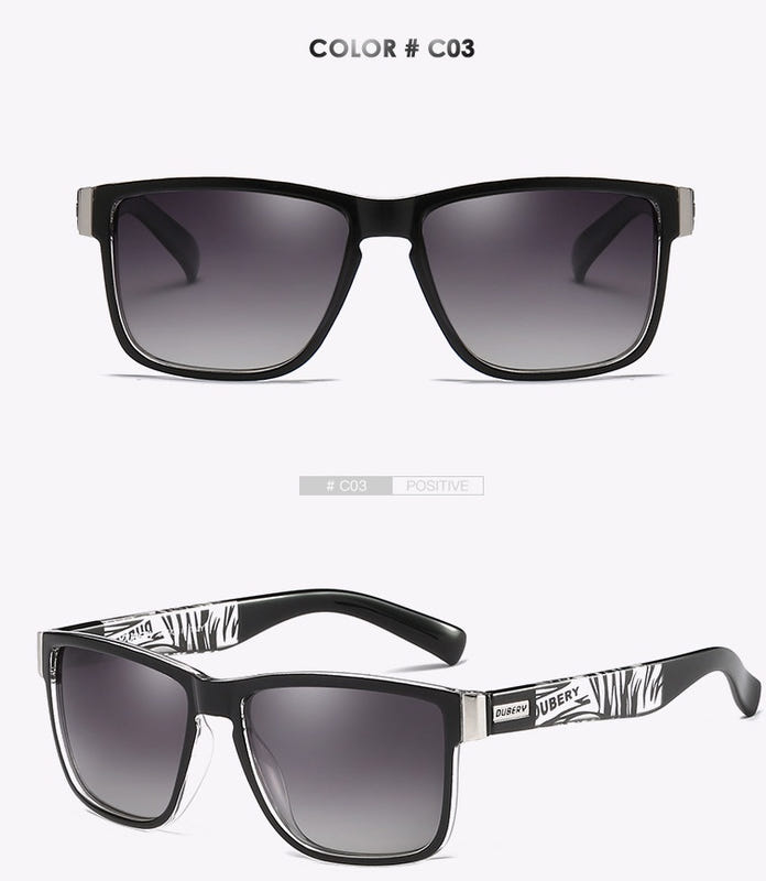 Men's polarized sunglasses with smoke-gray lenses and black frame