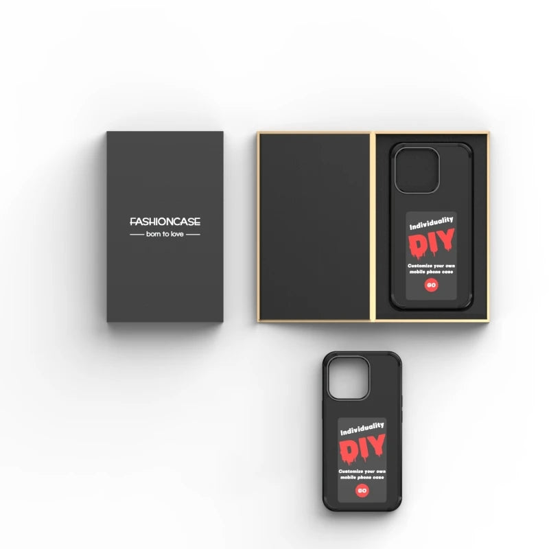 E-ink smart display phone case, dark gray and black with DIY e-ink graphic