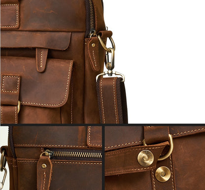 Men's Business Briefcase cowhide Leather