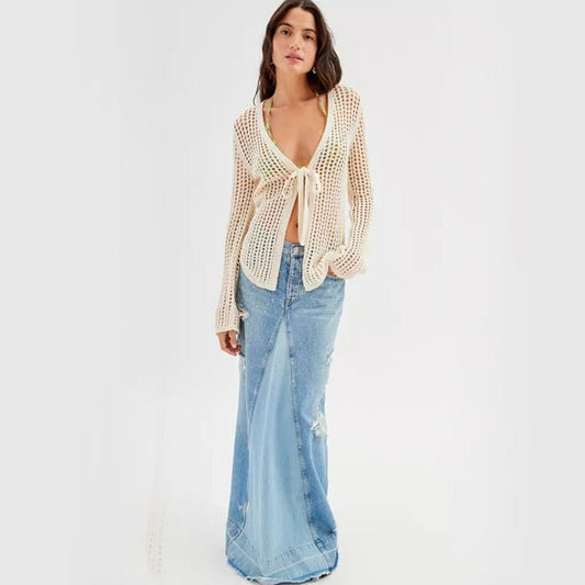 Crochet Knit Cardigan – Beach Cover Up