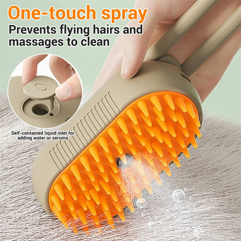 -in-1 Electric Pet Grooming Brush – Steam Spray Massage Comb for Cats & Dogs