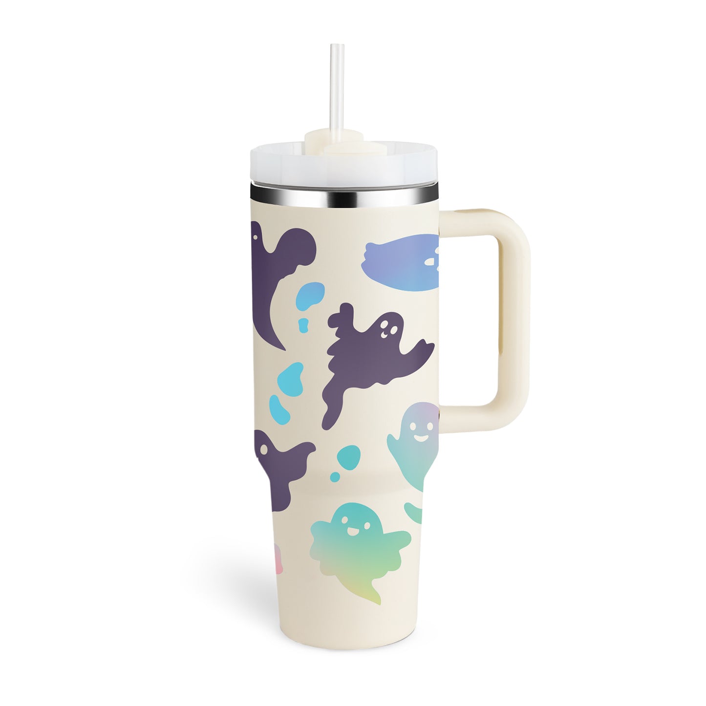 40 Oz Stainless Steel Tumbler – Insulated Travel Mug with Straw & Lid, Spill Proof