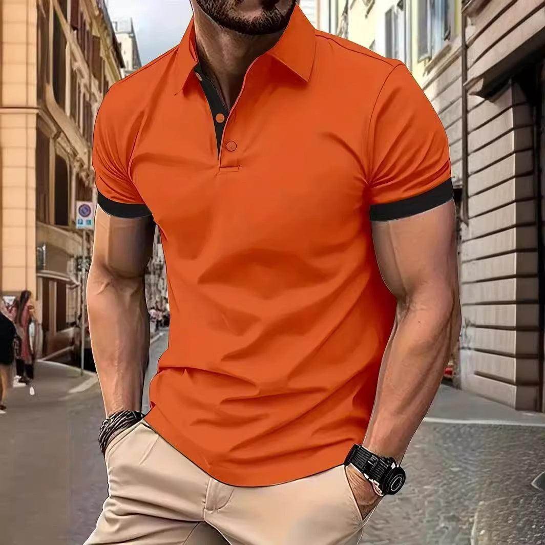 Men's Short Sleeve Business Shirt Summer Casual Polo Shirts - YAXSO