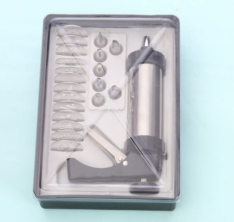 Set of false eyelashes with tools in a clear case on a light blue background