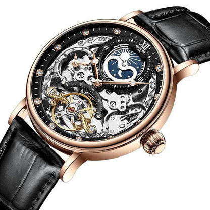 KINYUED genuine automatic leather men's mechanical watch - YAXSO