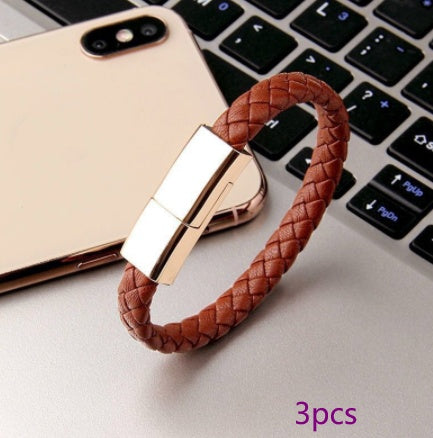 Bracelet USB Charging Cable – Portable Data Cord for iPhone 14/13, USB-C & Micro USB Devices