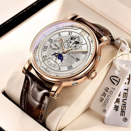 Men's Waterproof Moon Phase Automatic Mechanical Watch - YAXSO