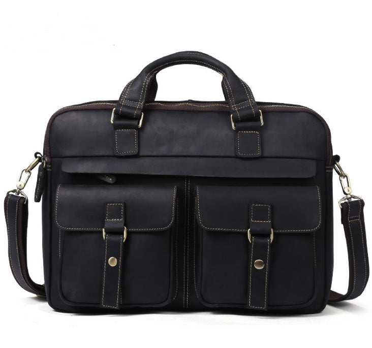 Men's Business Briefcase cowhide Leather