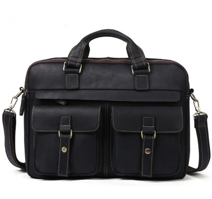 Men's Business Briefcase cowhide Leather