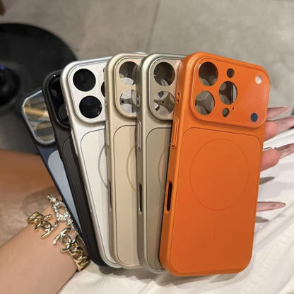 Magnetic phone case set with nano frosted glass backs in multiple colors