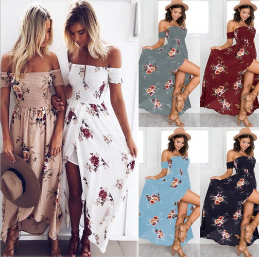 Boho Style Off-Shoulder Long Summer Beach Dress