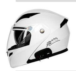 White motorcycle helmet with black accents. YAXSO UAE ONLINE STORE