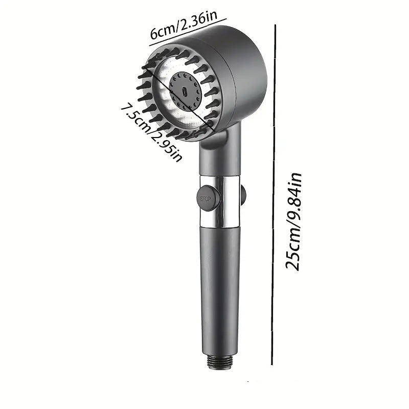 Handheld showerhead with multi-hole spray face and ergonomic handle