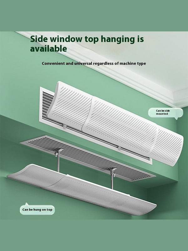 Retractable wind-guiding hood for central air conditioner, white perforated cover