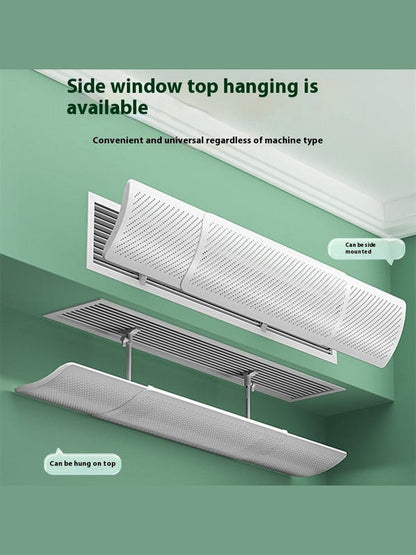 Retractable wind-guiding hood for central air conditioner, white perforated cover