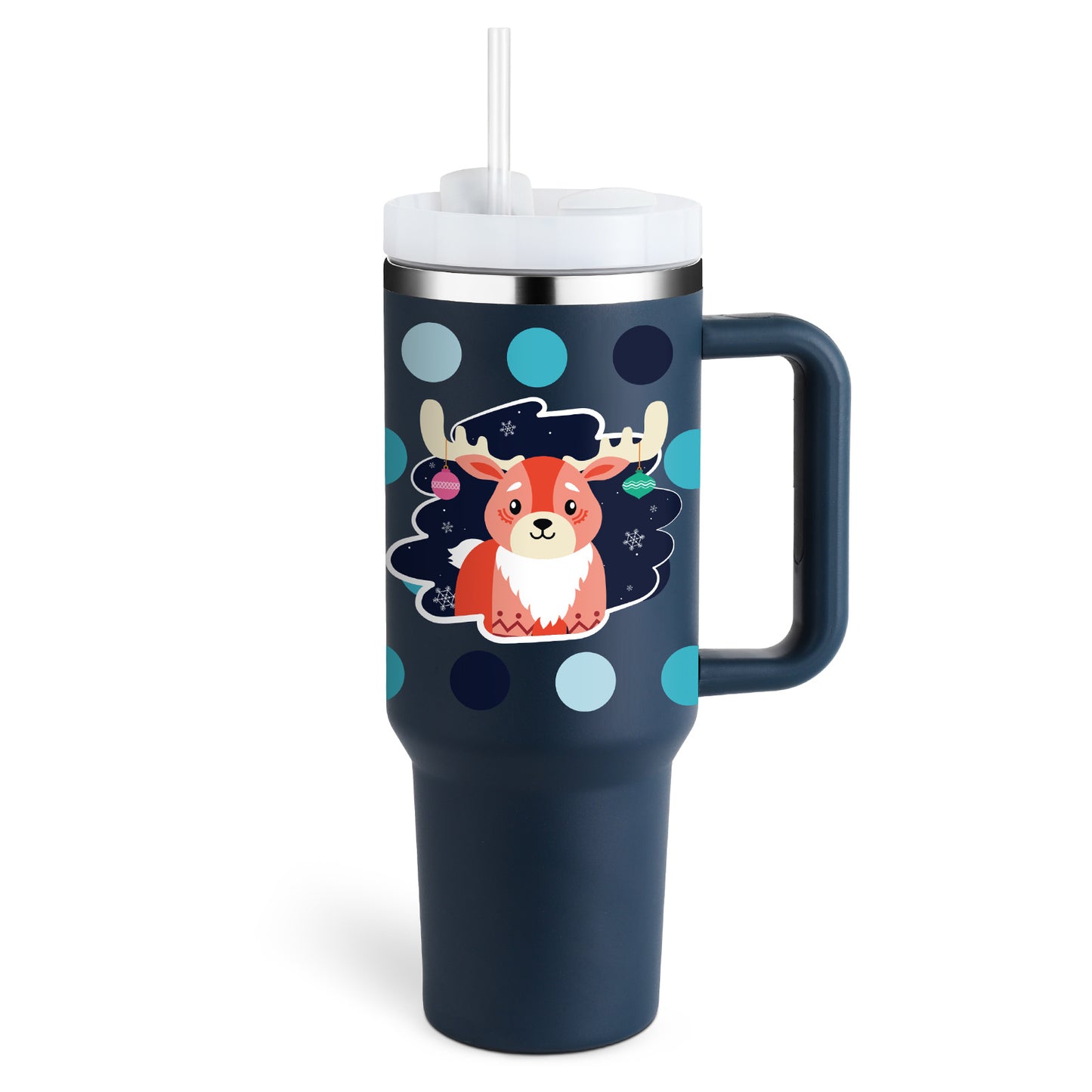 40 Oz Stainless Steel Tumbler – Insulated Travel Mug with Straw & Lid, Spill Proof