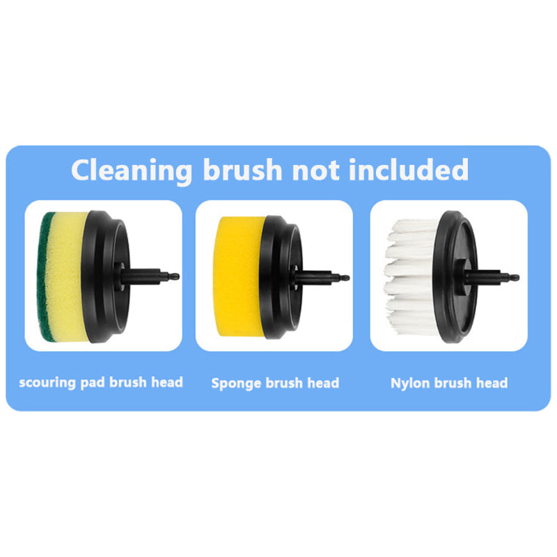 Three different brush heads with text indicating they are not included with the product.