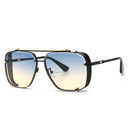 Sunglasses with gradient lenses on a white background