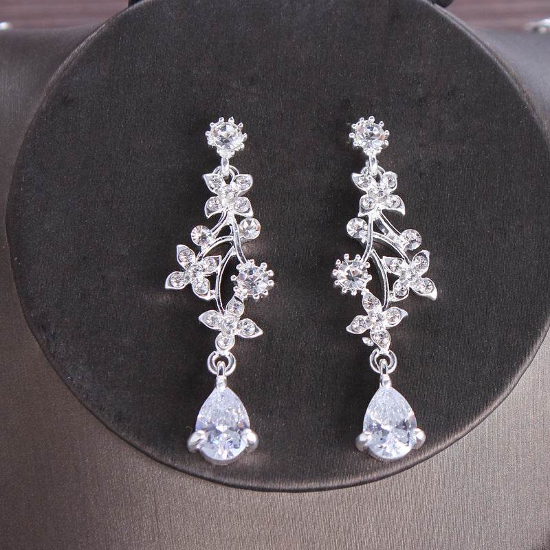 Zircon Necklace Earrings Set Mori Girl Series - YAXSO