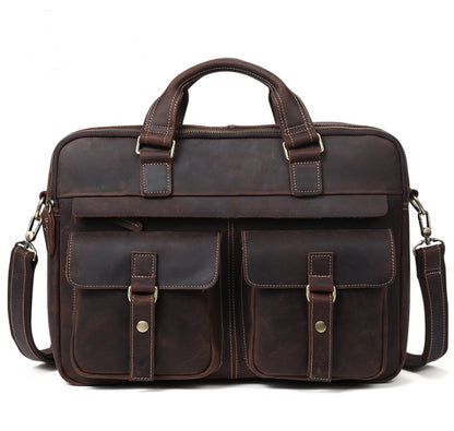 Men's Business Briefcase cowhide Leather