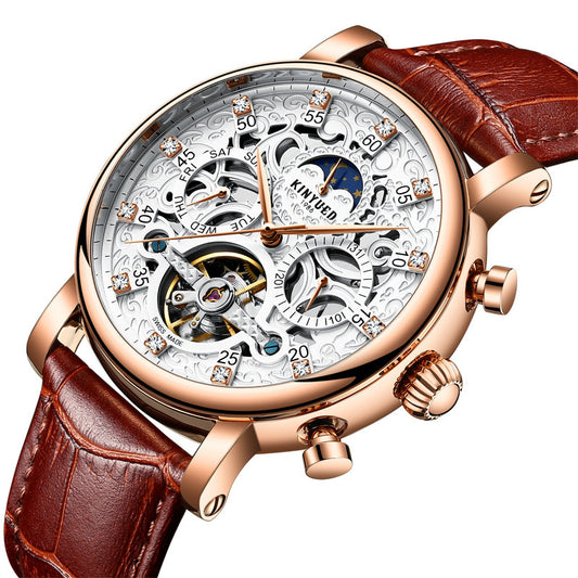 KINYUED genuine automatic leather men's mechanical watch