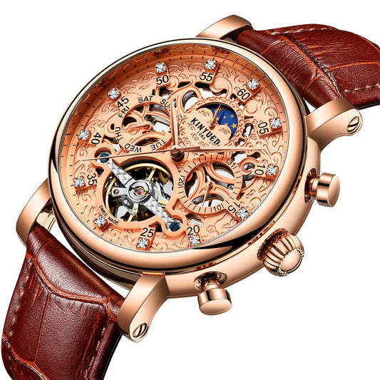 KINYUED genuine automatic leather men's mechanical watch