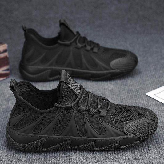 Breathable Mesh Sports Shoes Casual Lace-up Sneakers Men Non-slip Shoes - YAXSO