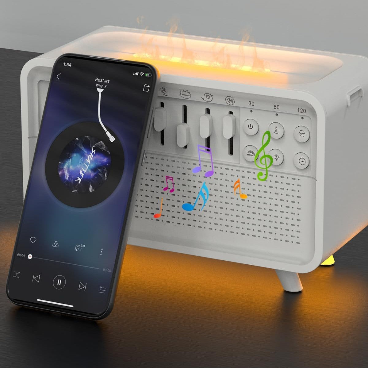 3-in-1 White Noise Machine with Bluetooth Speaker, Night Light & Humidifier – Nature Sound Sleep Aid