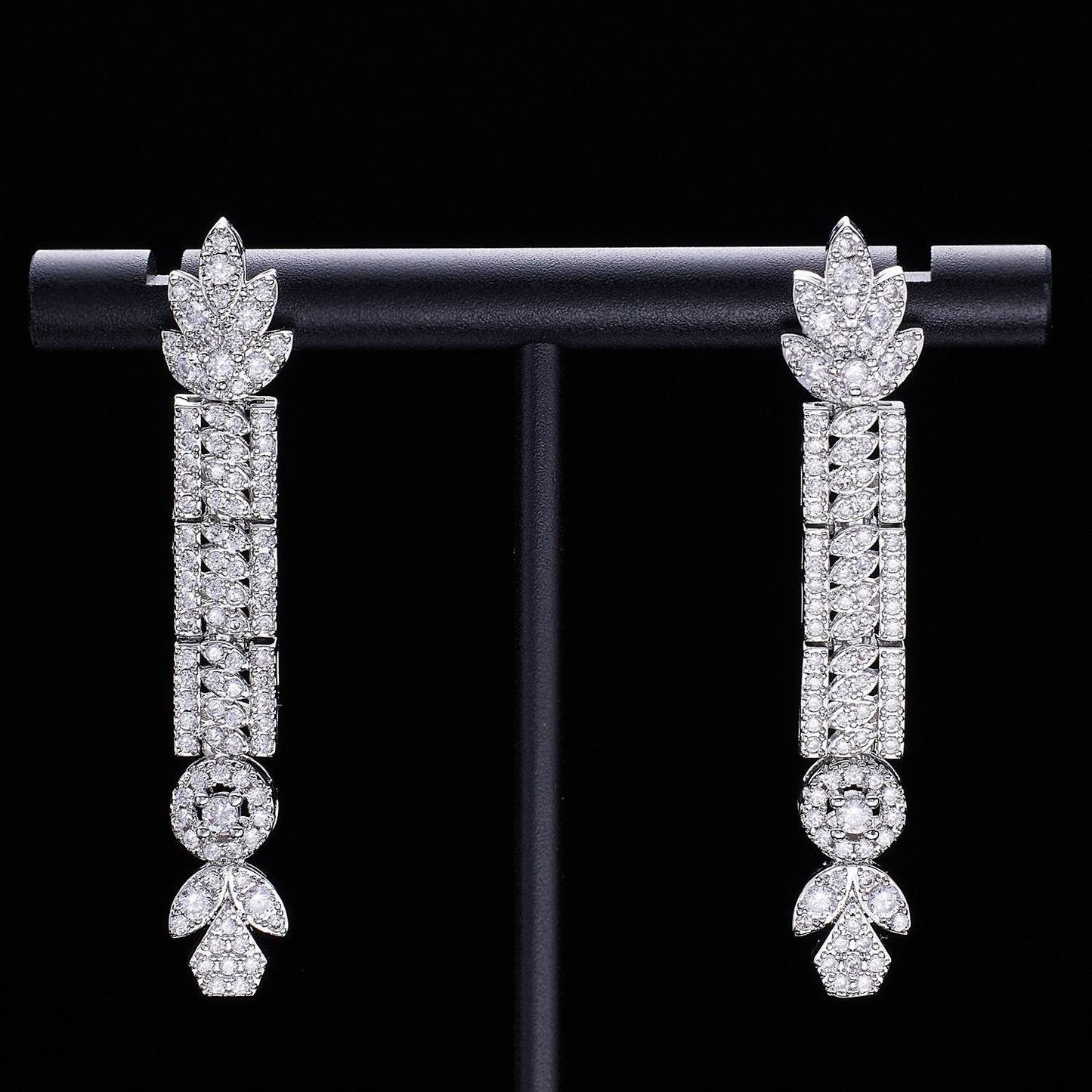 Necklace Earring Ring Tassel Jewelry Full Diamond Suit - YAXSO