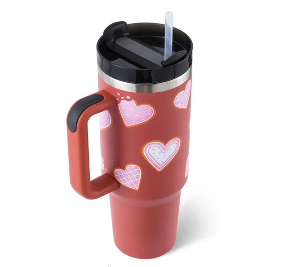 40 Oz Stainless Steel Tumbler – Insulated Travel Mug with Straw & Lid, Spill Proof