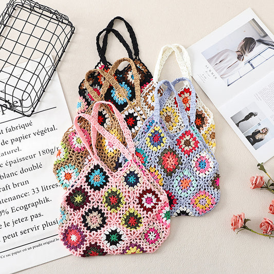 Handmade Crochet Woven Vintage Hollow Bag