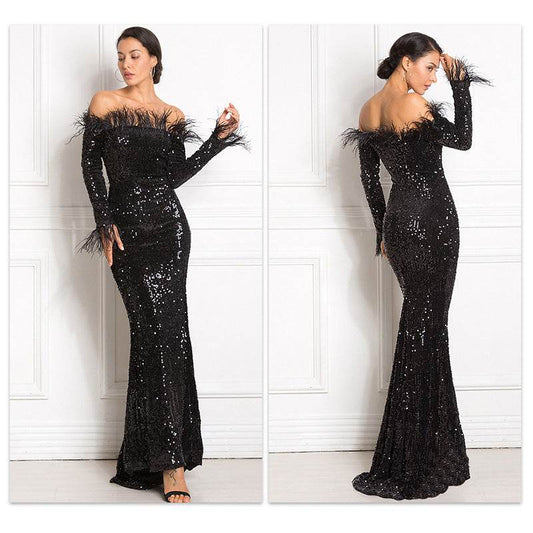 Off-the-shoulder Fishtail Party Formal Dress - YAXSO