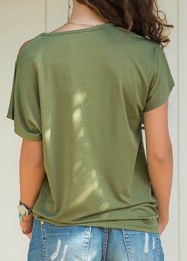 Diagonal cross irregular short sleeve T-shirt - YAXSO